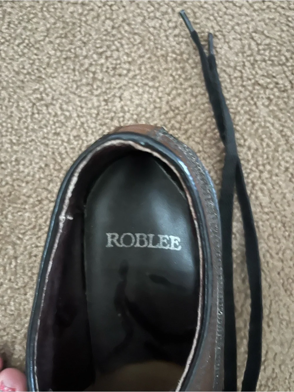 Brown Leather Wingtip Derby Shoes